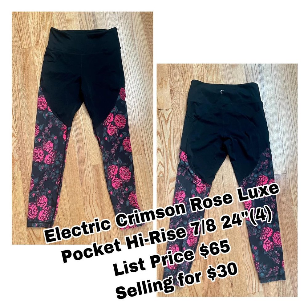 Zyia-Electric Crimson Rose Luxe Pocket Leggings (24")